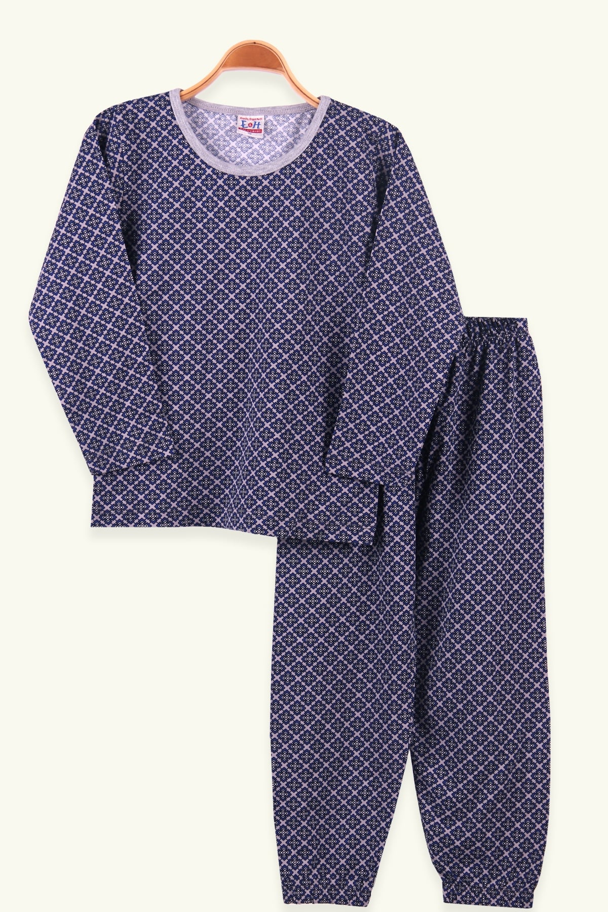 Breeze Erkek Çocuk Pijama Takımı Geometrik Desen Gri (6-10 Yaş)