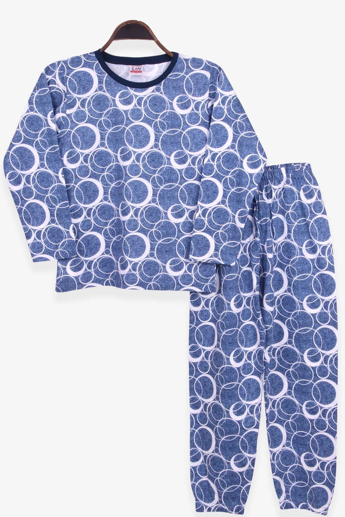 Breeze Erkek Çocuk Pijama Takımı Halka Desenli Açık Mavi (9-12 Yaş)