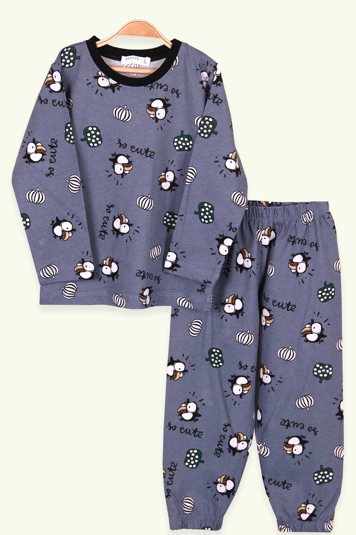 Breeze Erkek Çocuk Pijama Takımı Halloween Temalı İndigo (4-8 Yaş)