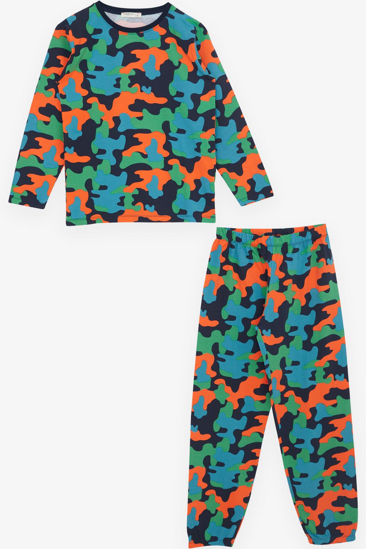 Breeze Erkek Çocuk Pijama Takımı Kamuflaj Desenli Karışık Renk (9-12 Yaş)