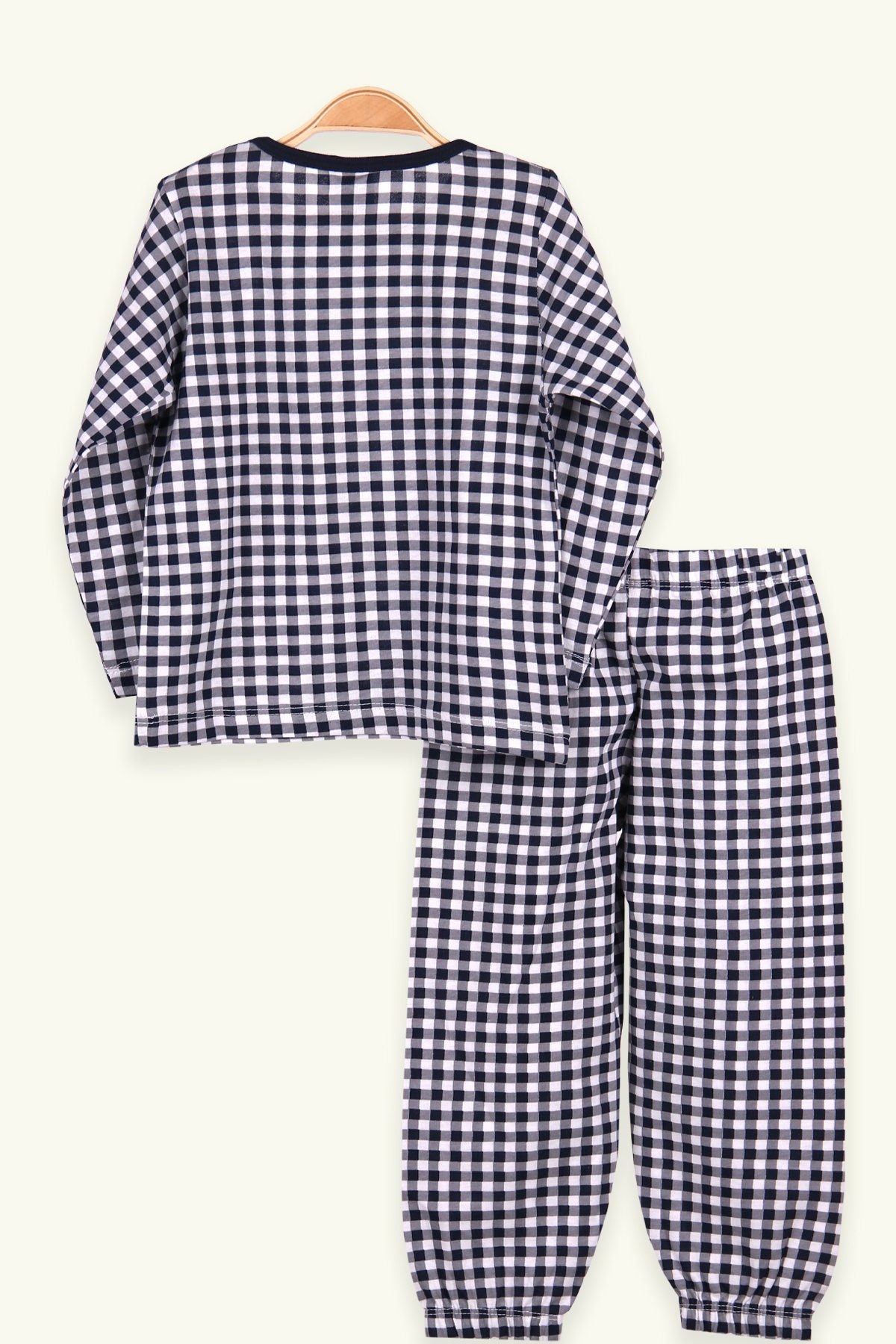 Erkek Çocuk Pijama Takımı Kareli Lacivert 5 Yaş - Yumuşak Kumaş | Breeze
