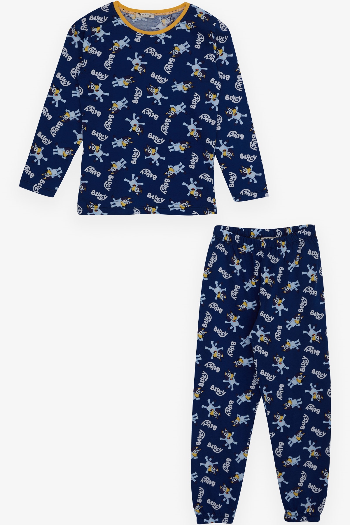 Breeze Erkek Çocuk Pijama Takımı Köpekçik Desenli Koyu Mavi (4-8 Yaş)