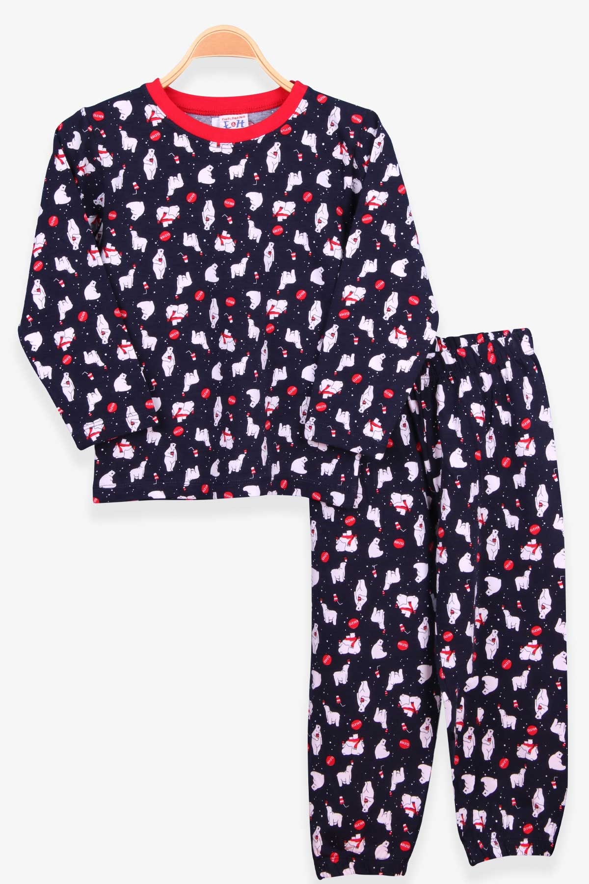 Breeze Erkek Çocuk Pijama Takımı Kutup Ayısı Desenli Lacivert (4-8 Yaş)