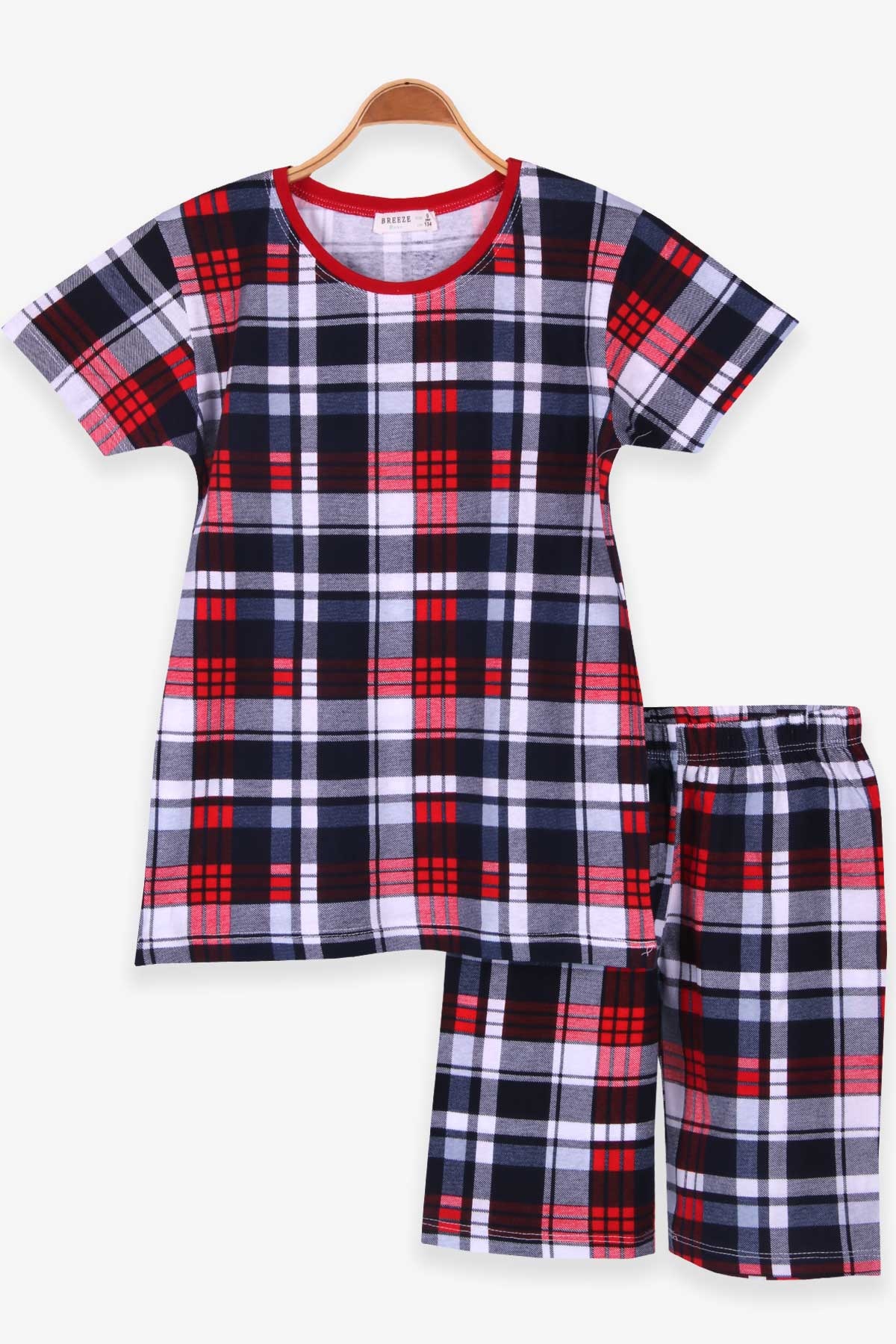 Breeze Erkek Çocuk Şortlu Pijama Takımı Ekoseli Karışık Renk (9-12 Yaş)