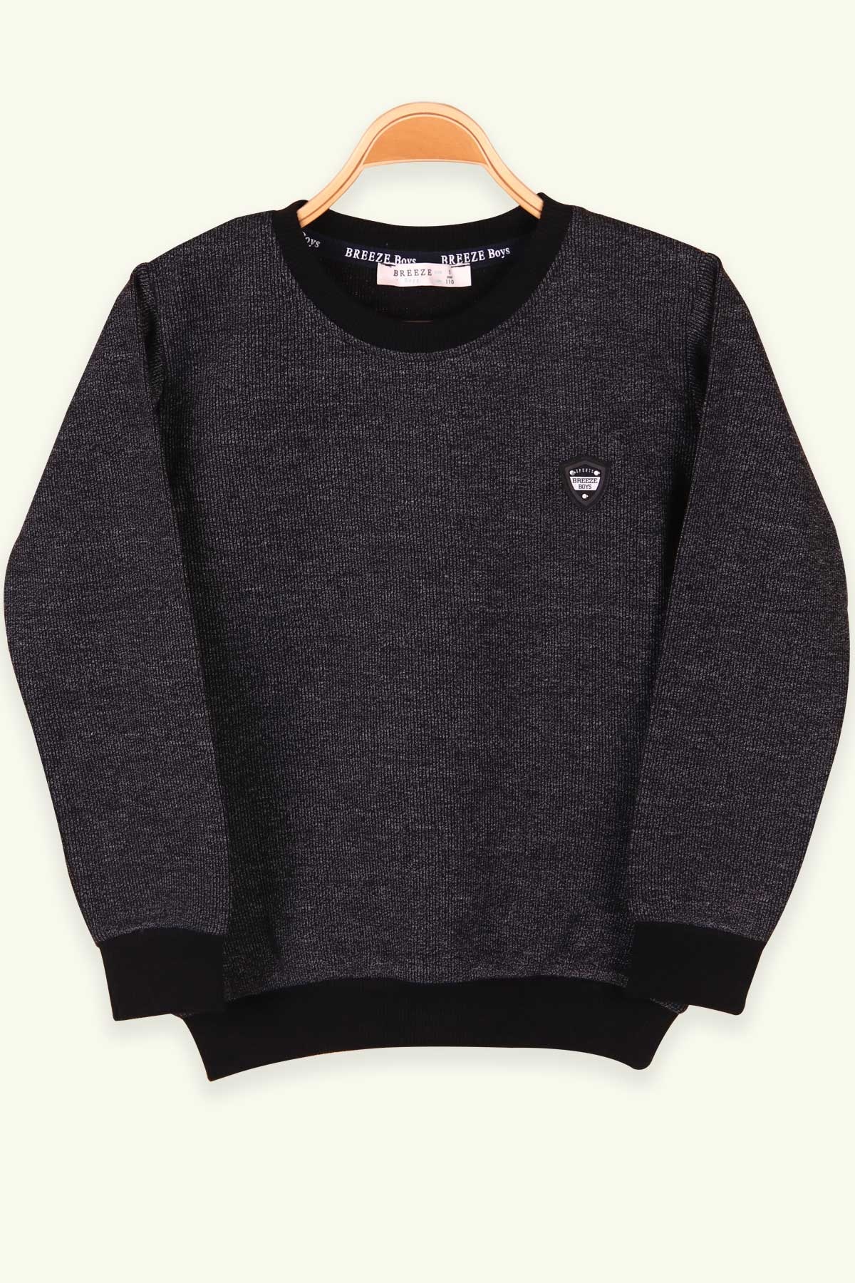 Breeze Erkek Çocuk Sweatshirt Armalı Siyah (5-10 Yaş)