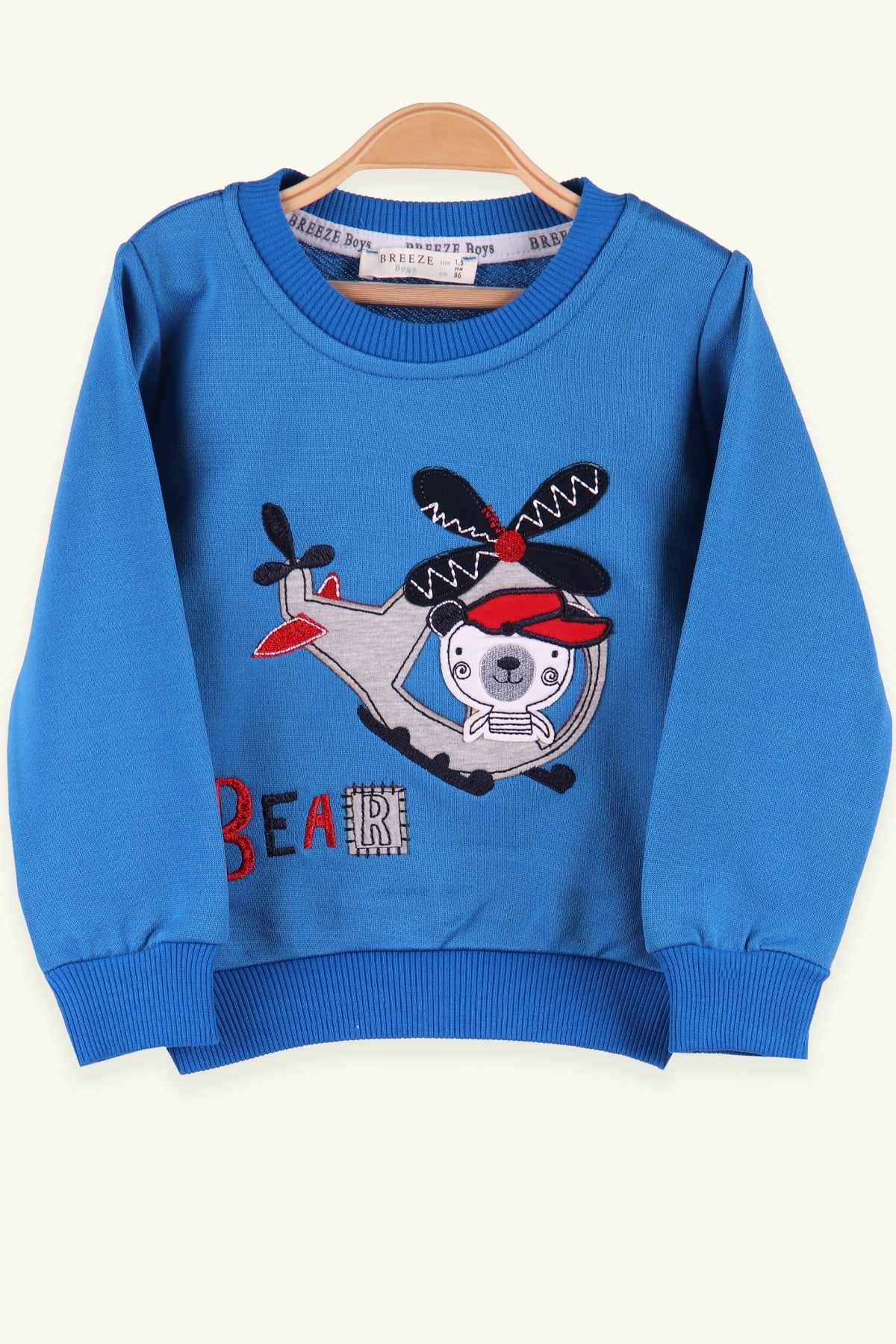 Breeze Erkek Çocuk Sweatshirt Ayıcıklı Mavi (1.5-5 Yaş)
