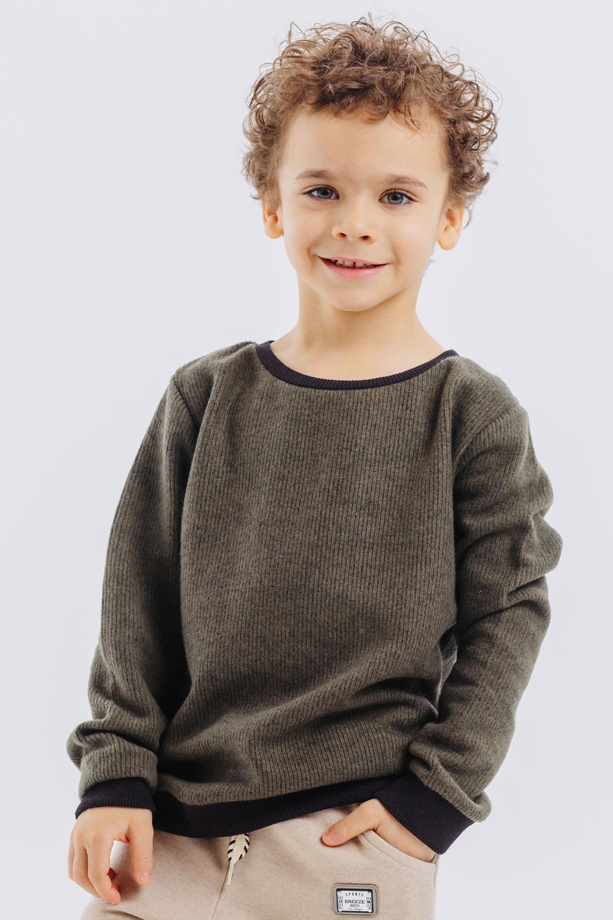 Breeze Erkek Çocuk Sweatshirt Basic Haki Yeşil (2-5 Yaş)