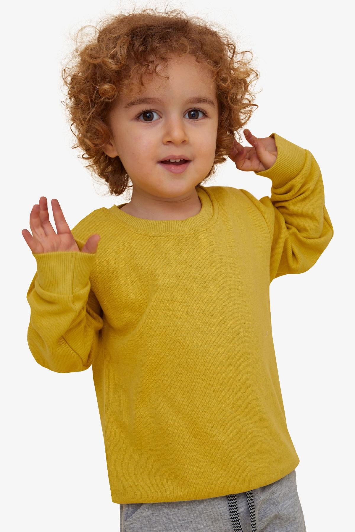 Breeze Erkek Çocuk Sweatshirt Basic Sarı (4-8 Yaş)