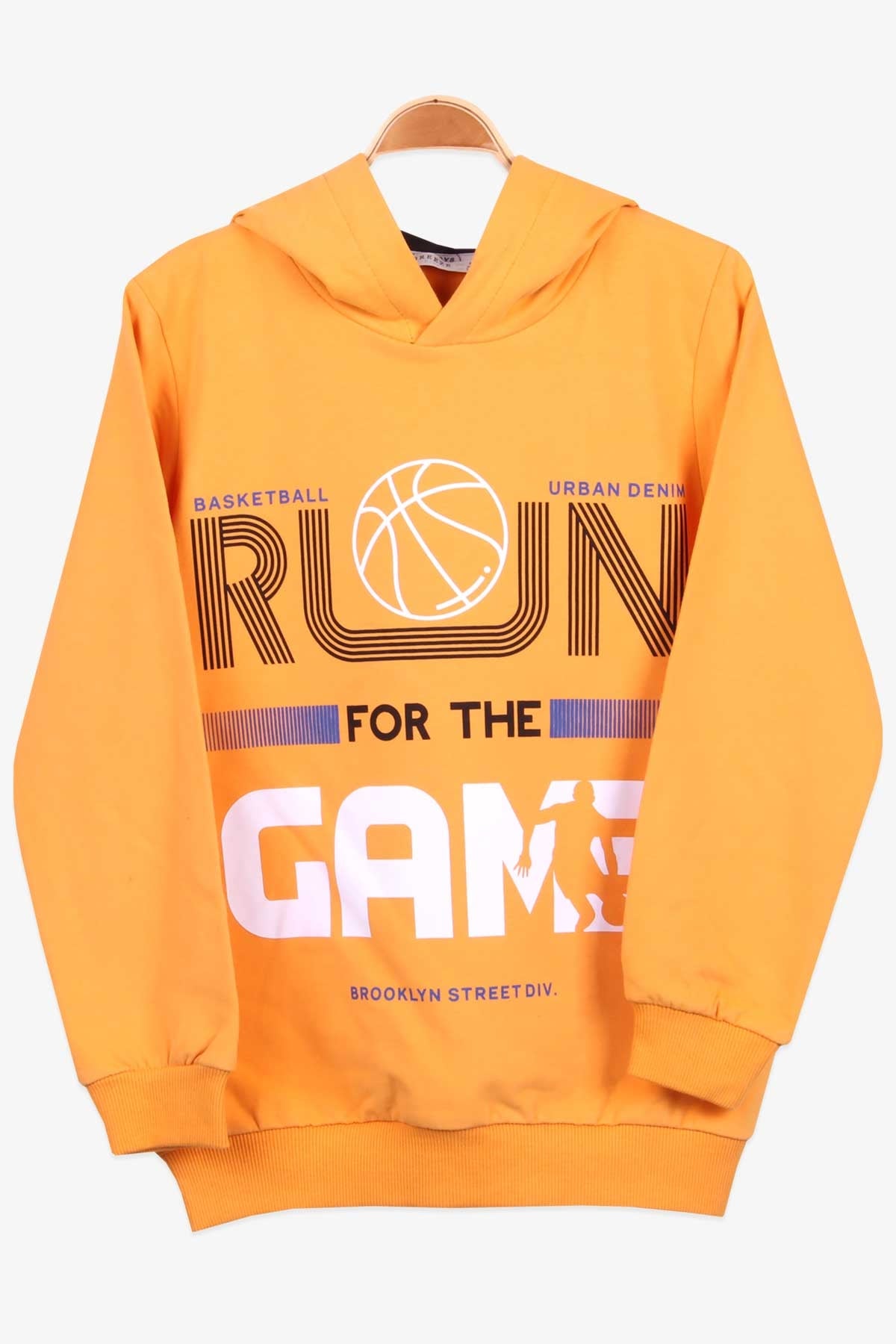Breeze Erkek Çocuk Sweatshirt Basketbol Temalı Hardal Sarı (8-14 Yaş)