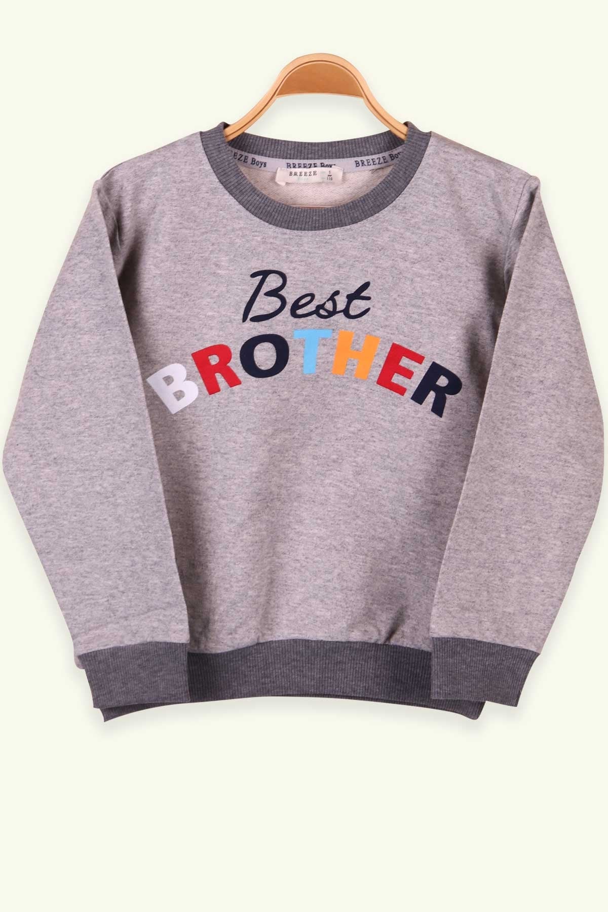 Breeze Erkek Çocuk Sweatshirt Baskılı Gri (5-10 Yaş)
