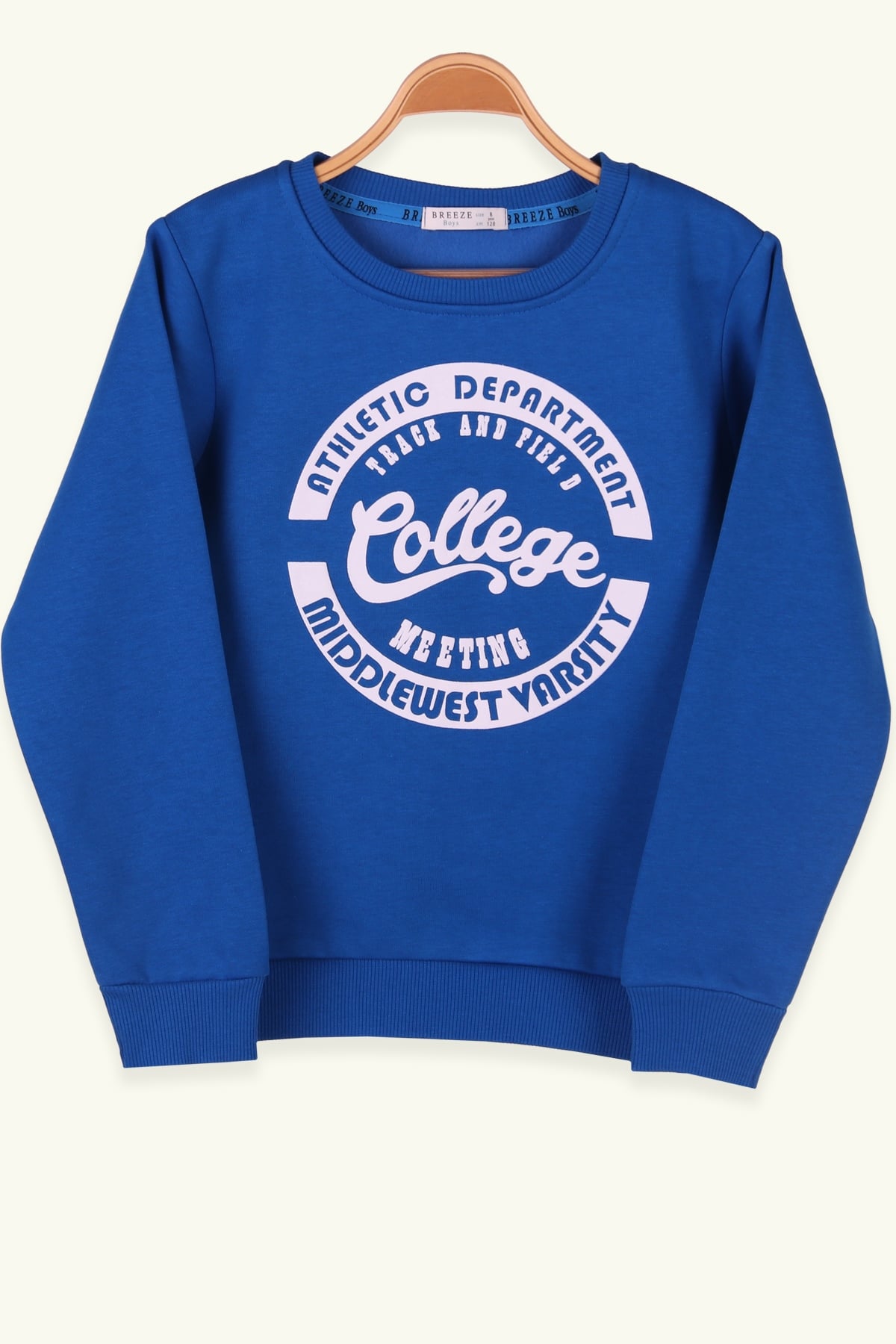 Breeze Erkek Çocuk Sweatshirt Baskılı Saks Mavisi (8-14 Yaş)
