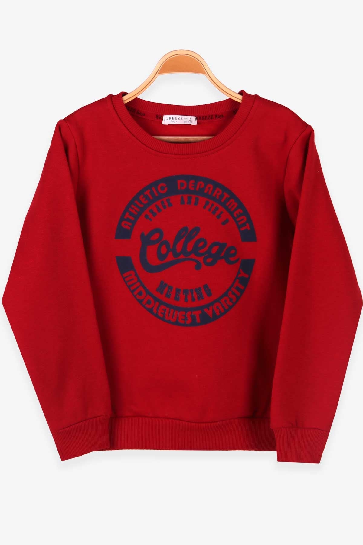 Breeze Erkek Çocuk Sweatshirt Baskılı Kırmızı (8-14 Yaş)