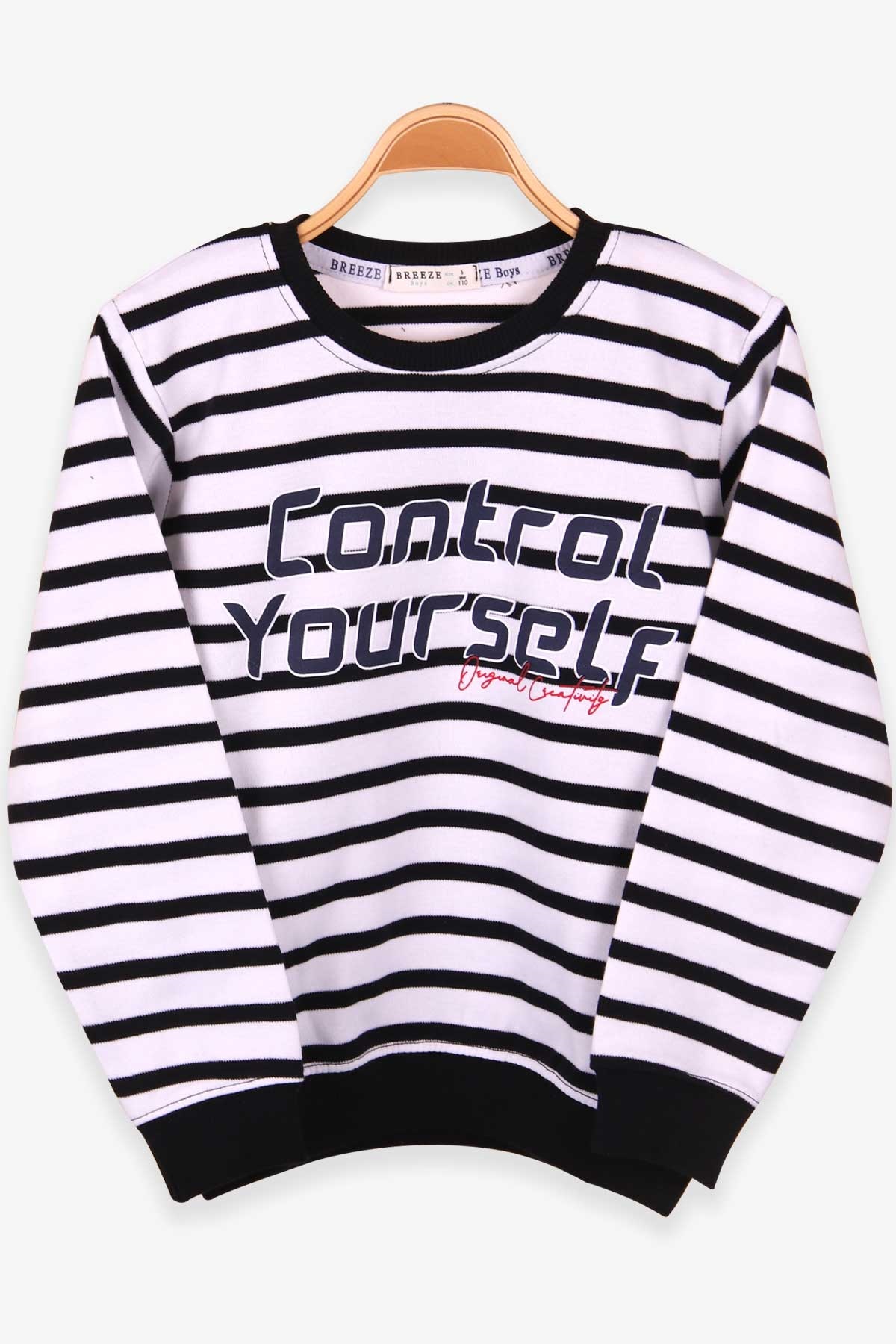 Breeze Erkek Çocuk Sweatshirt Baskılı Beyaz (5-10 Yaş)