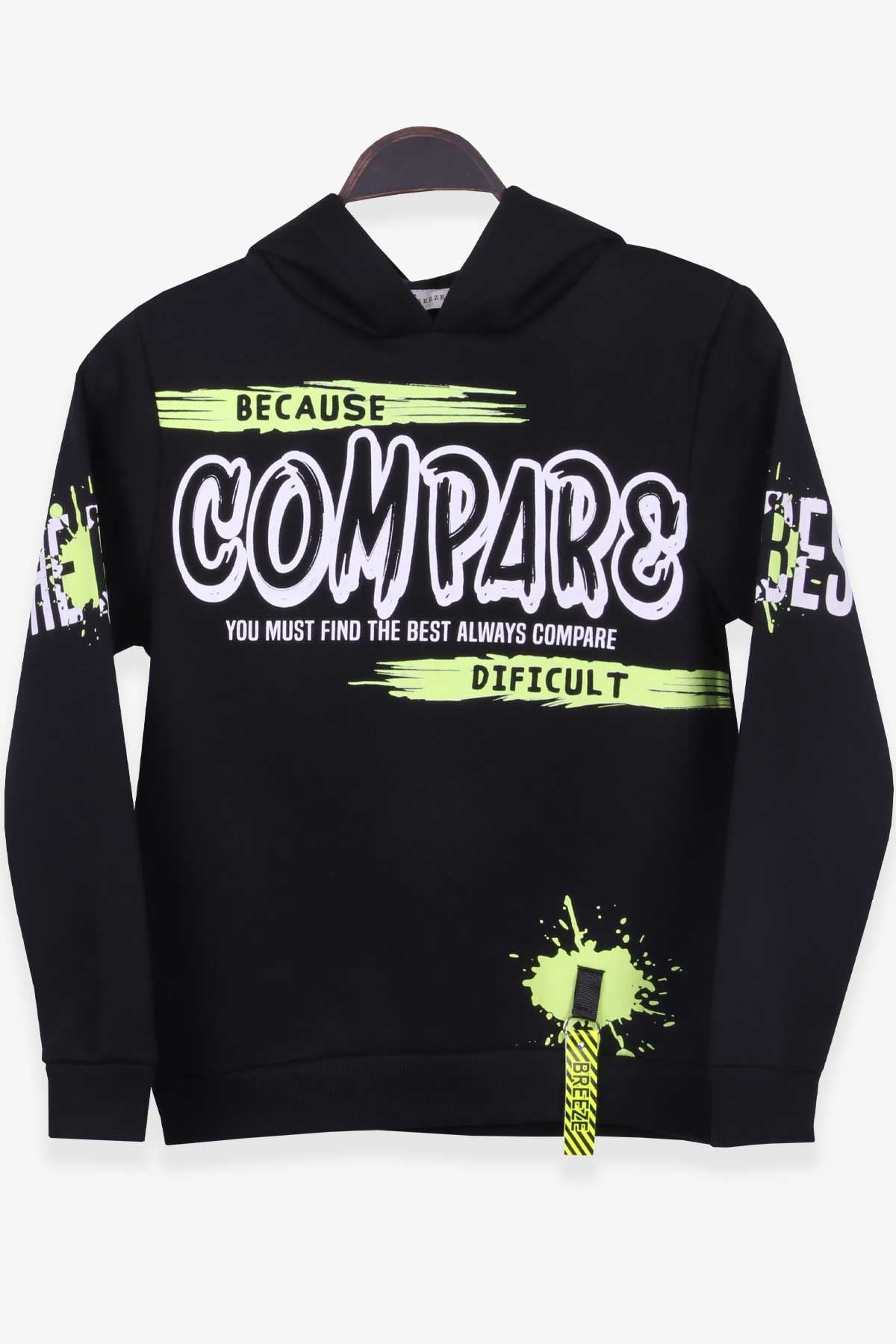 Breeze Erkek Çocuk Sweatshirt Baskılı Siyah (10-14 Yaş)