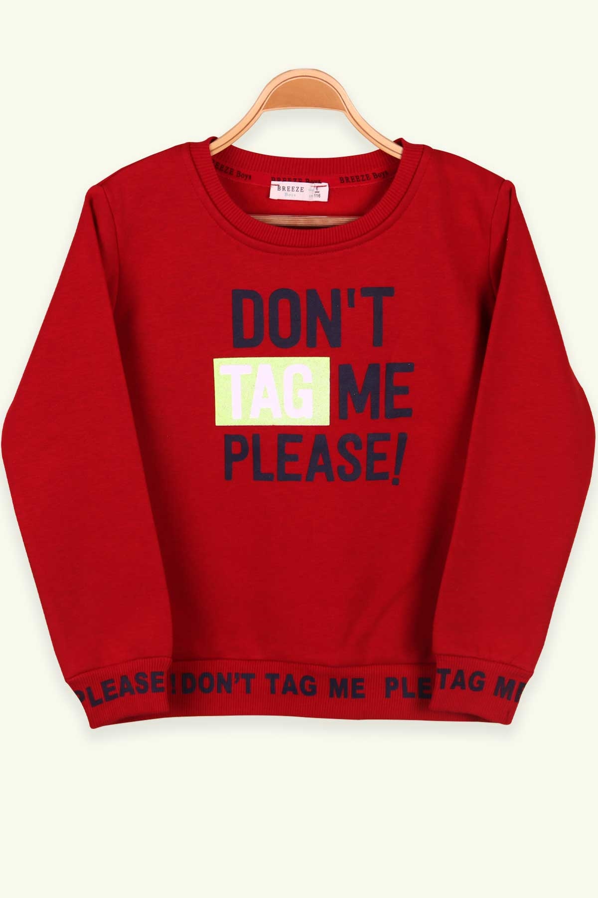 Breeze Erkek Çocuk Sweatshirt Baskılı Kırmızı (6-10 Yaş)