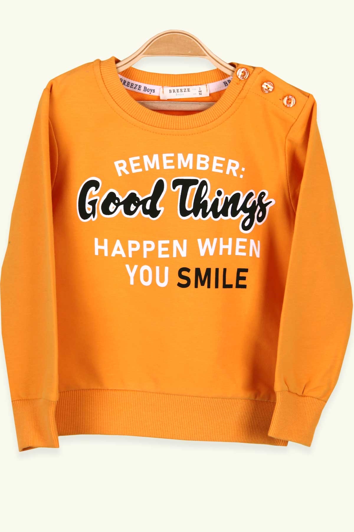 Breeze Erkek Çocuk Sweatshirt Baskılı Hardal Sarı (2-6 Yaş)