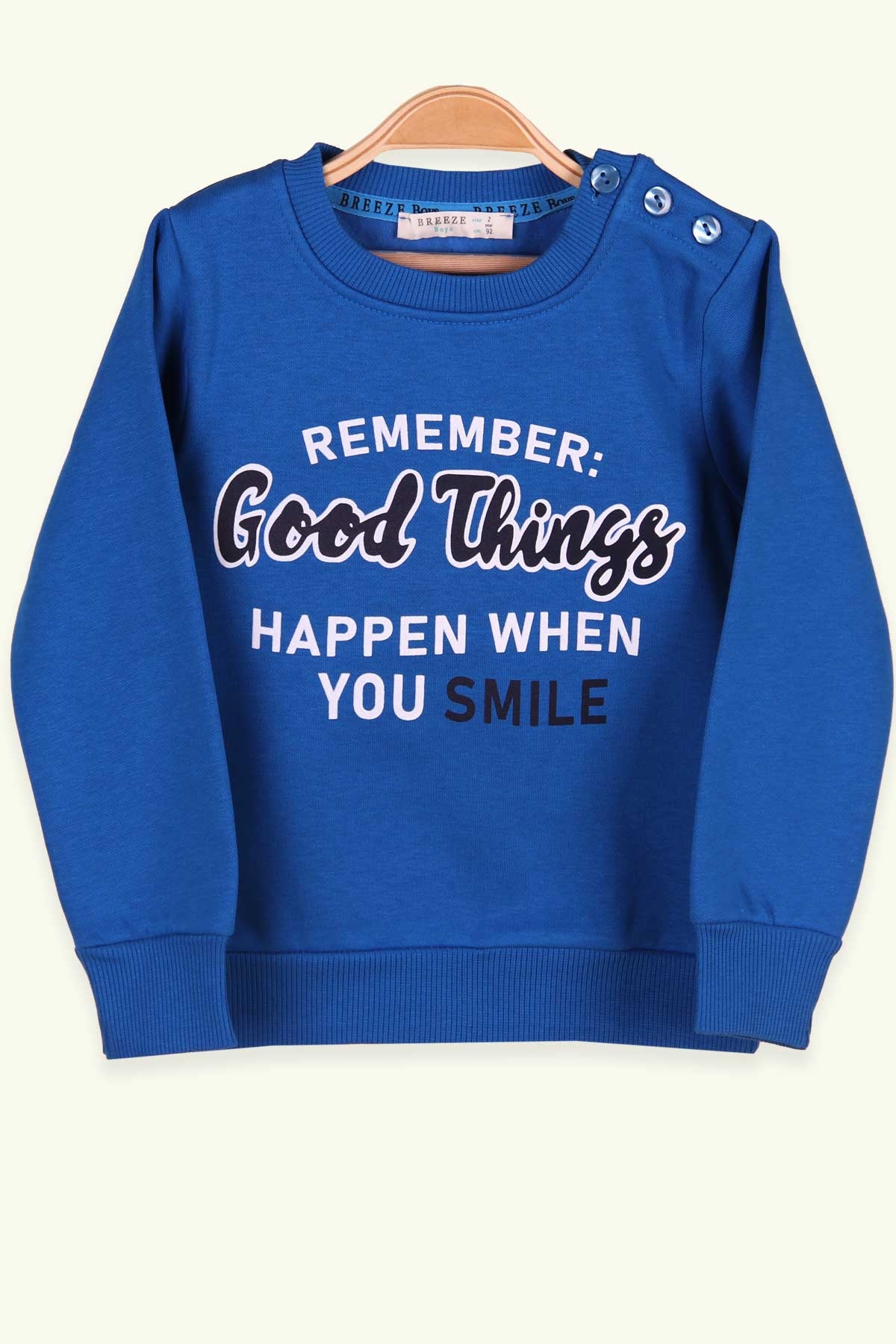 Breeze Erkek Çocuk Sweatshirt Baskılı Mavi (2-6 Yaş)