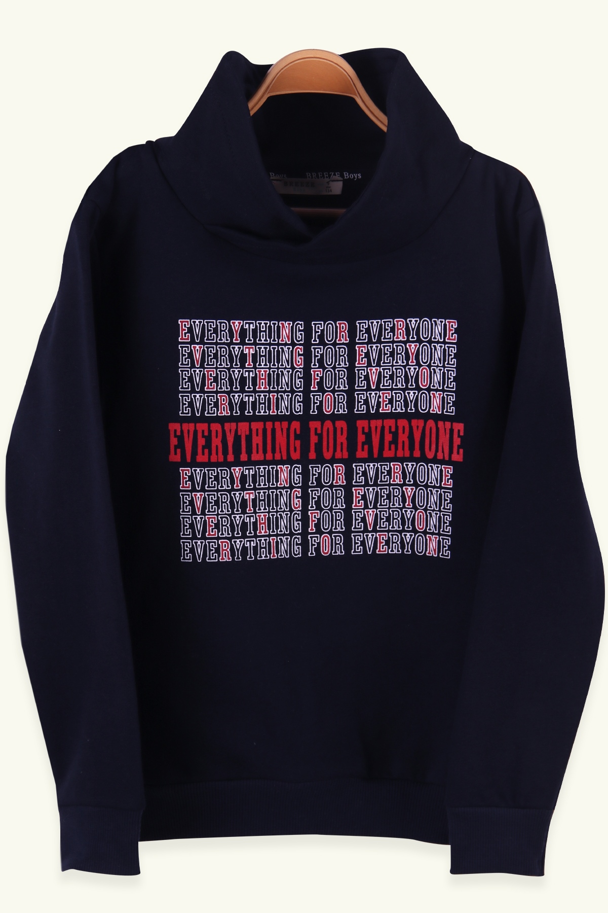 Breeze Erkek Çocuk Sweatshirt Baskılı Şal Yaka Lacivert (9-14 Yaş)