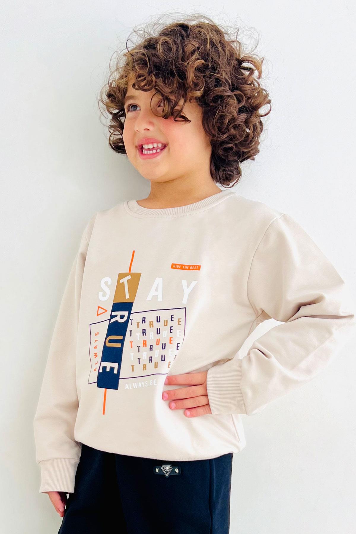 Breeze Erkek Çocuk Sweatshirt Bej (4 Yaş)