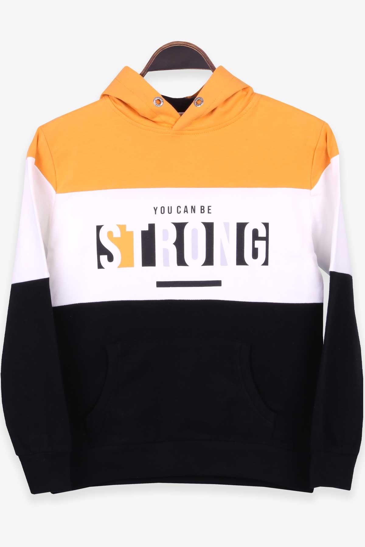Breeze Erkek Çocuk Sweatshirt Blok Desenli Hardal Sarı (9-14 Yaş)