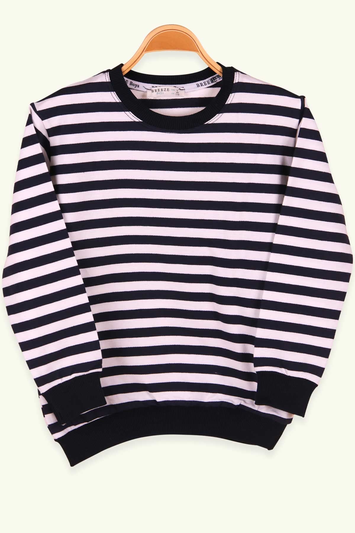 Breeze Erkek Çocuk Sweatshirt Çizgili Lacivert (5-9 Yaş)