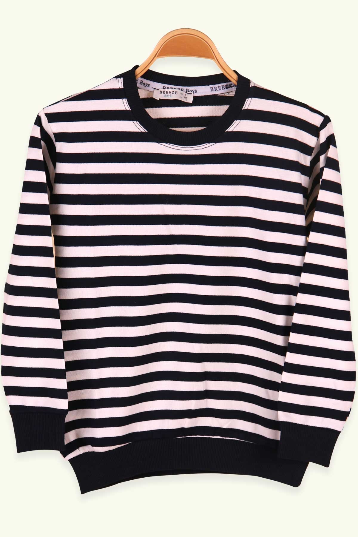 Breeze Erkek Çocuk Sweatshirt Çizgili Lacivert (5-9 Yaş)