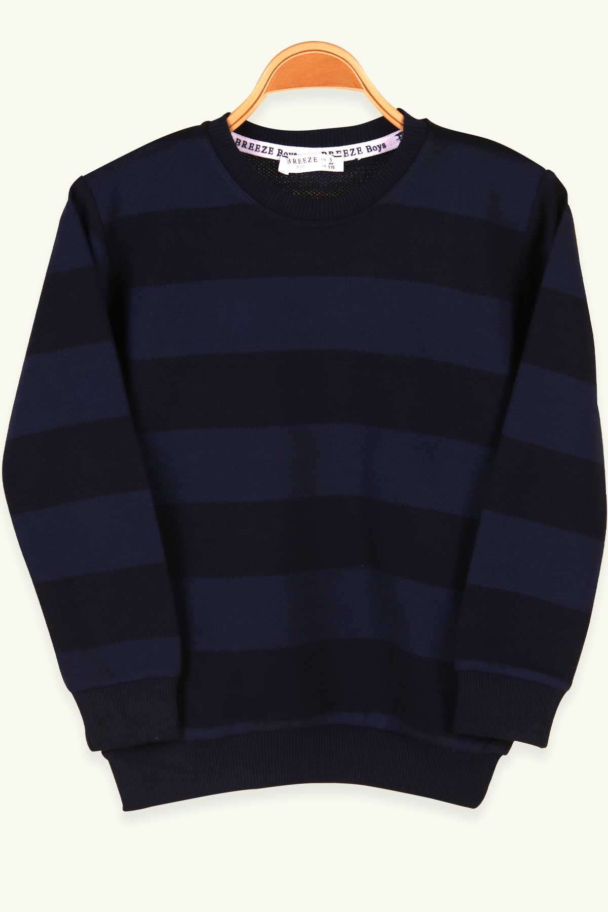 Breeze Erkek Çocuk Sweatshirt Çizgili Lacivert (5-9 Yaş)