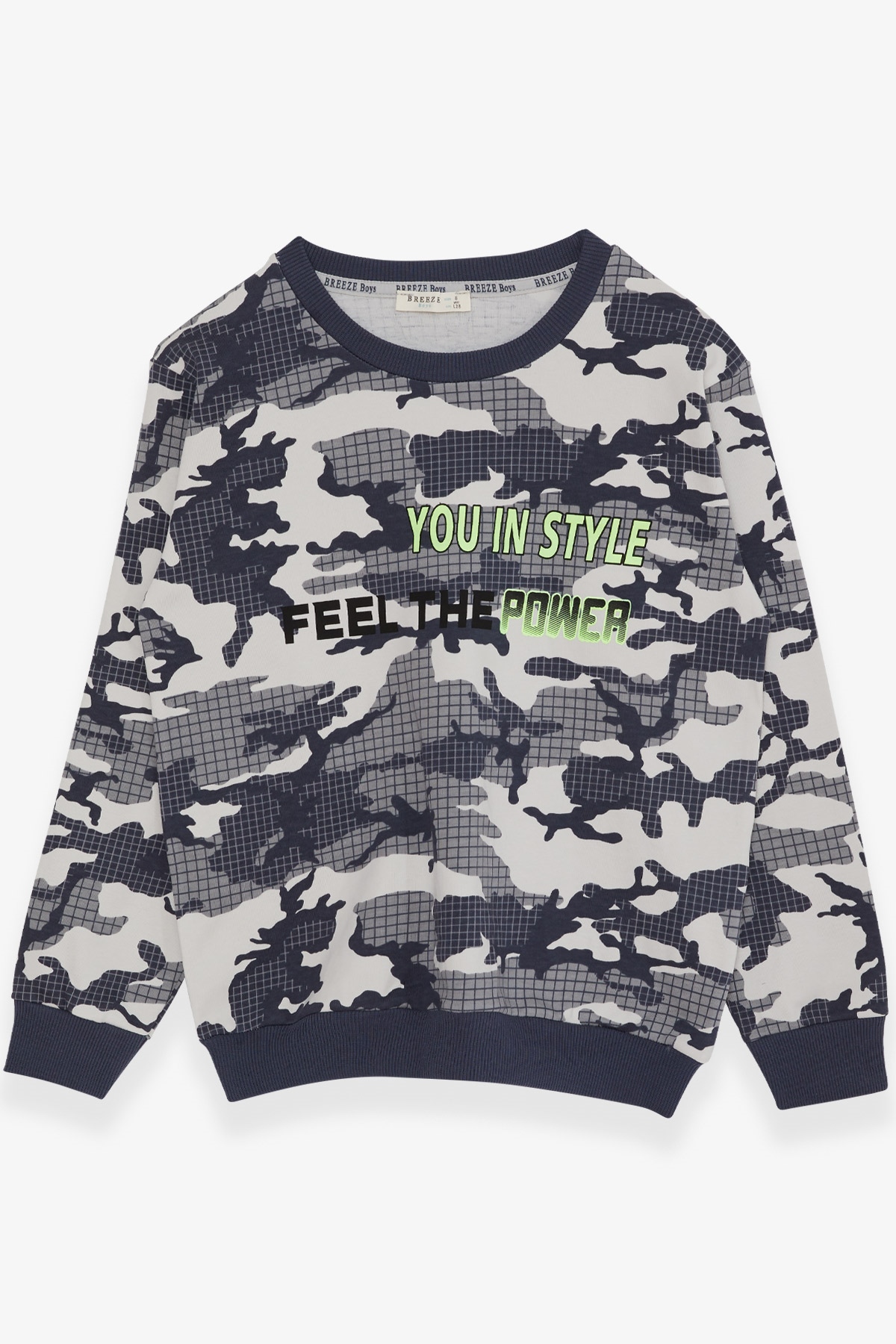 Breeze Erkek Çocuk Sweatshirt Desenli Gri (5-9 Yaş)