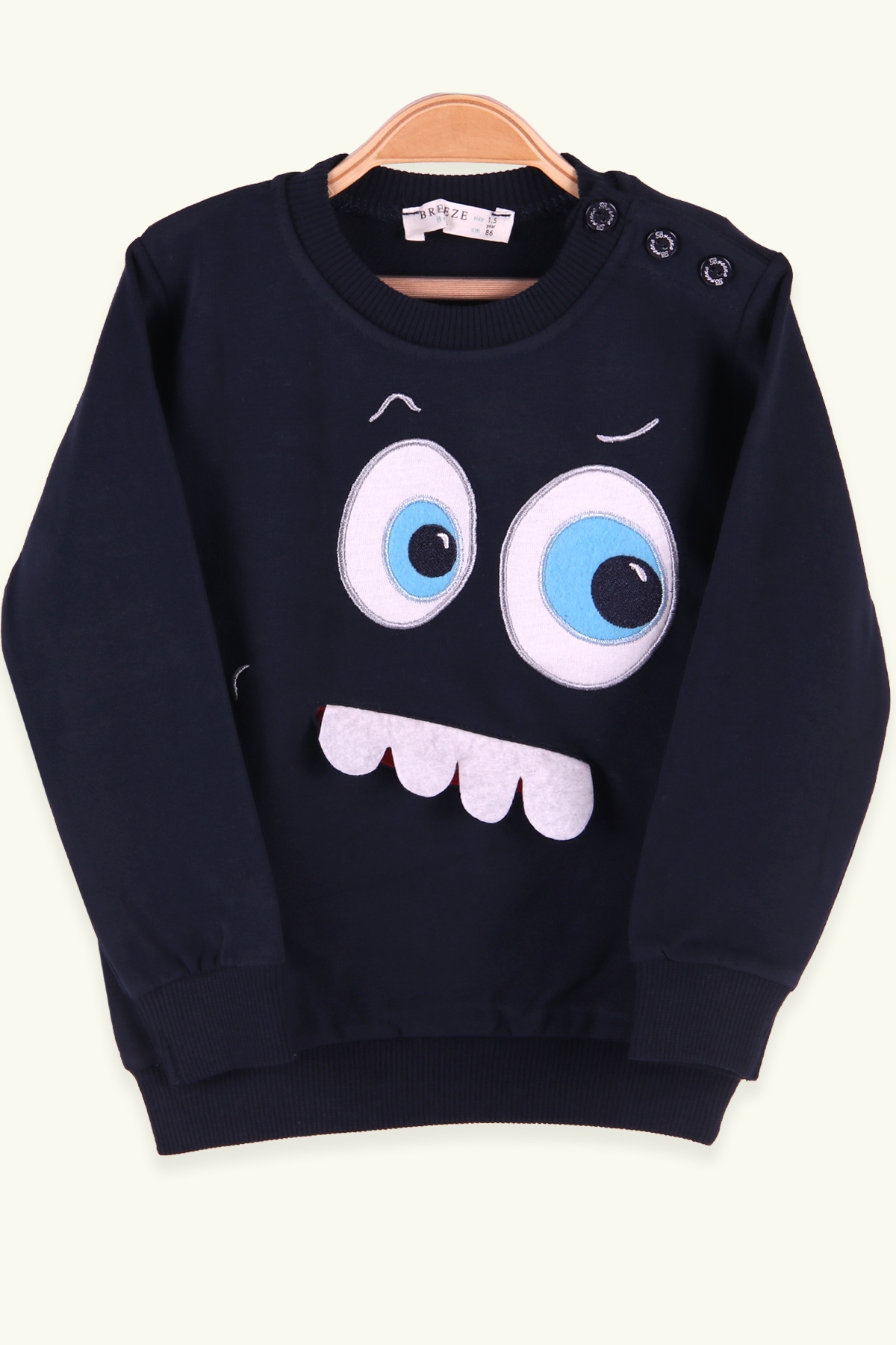 Breeze Erkek Çocuk Sweatshirt Dişleri Hareketli Lacivert (1.5-5 Yaş)