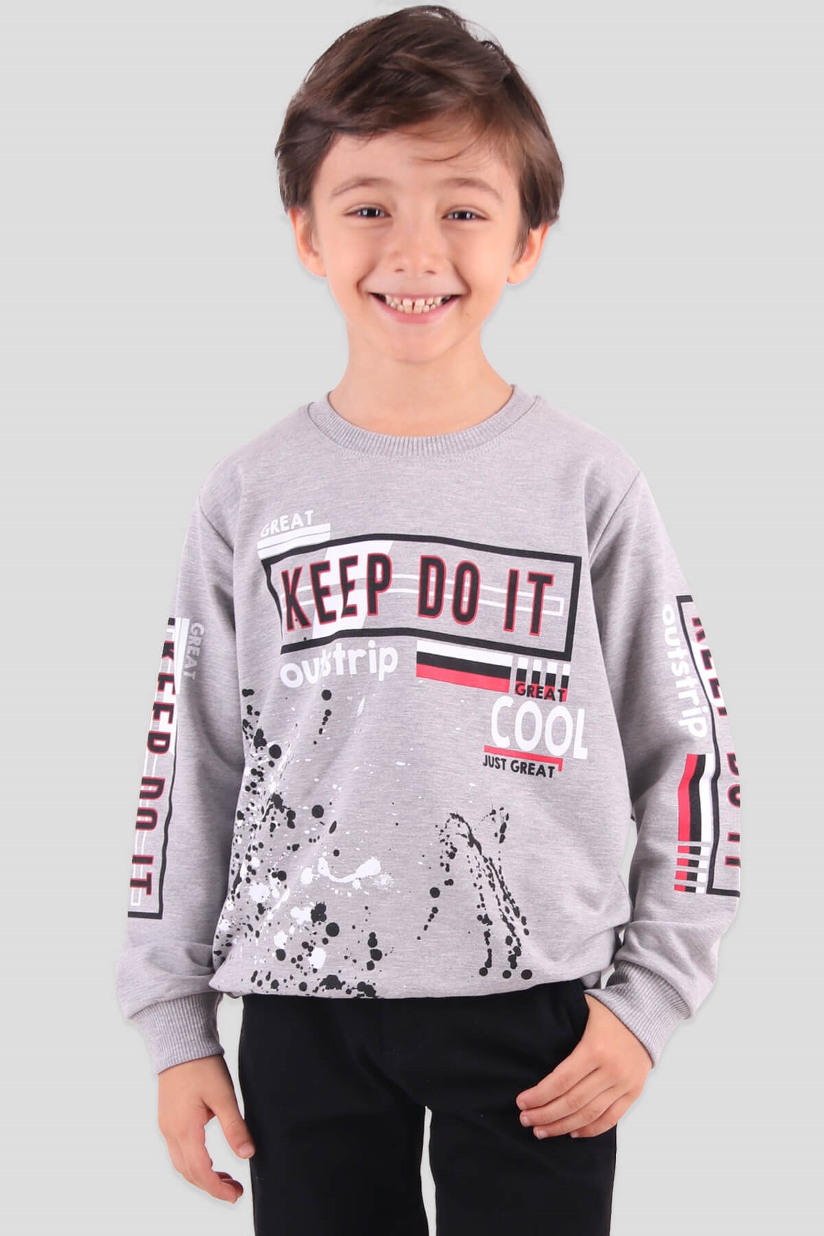 Breeze Erkek Çocuk Sweatshirt Gri (6-12 Yaş)