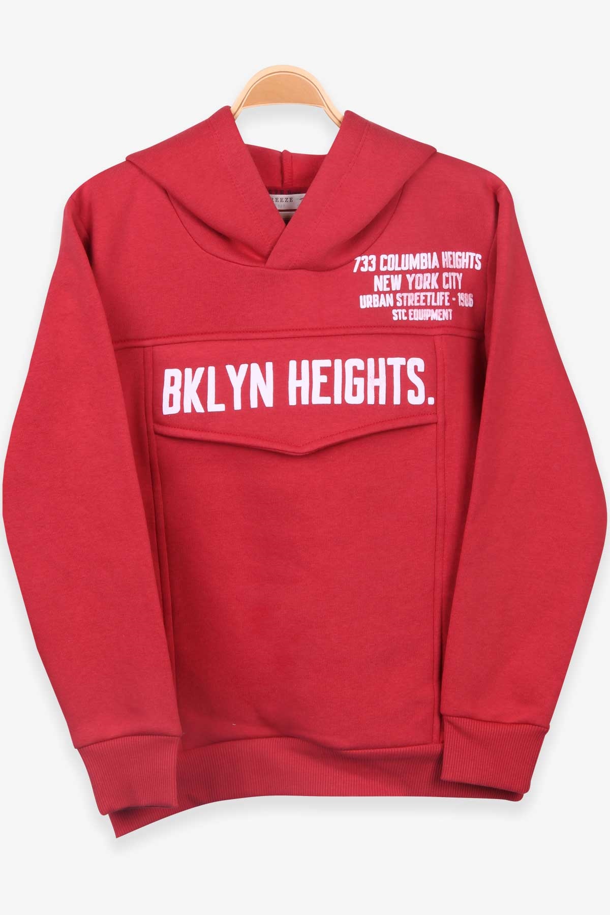 Breeze Erkek Çocuk Sweatshirt Kapüşonlu Kırmızı (8-14 Yaş)