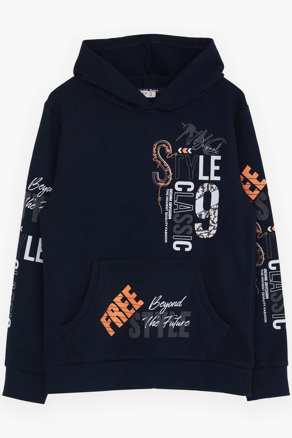 Breeze Erkek Çocuk Sweatshirt Kapüşonlu Kanguru Cepli Lacivert (9-14 Yaş)