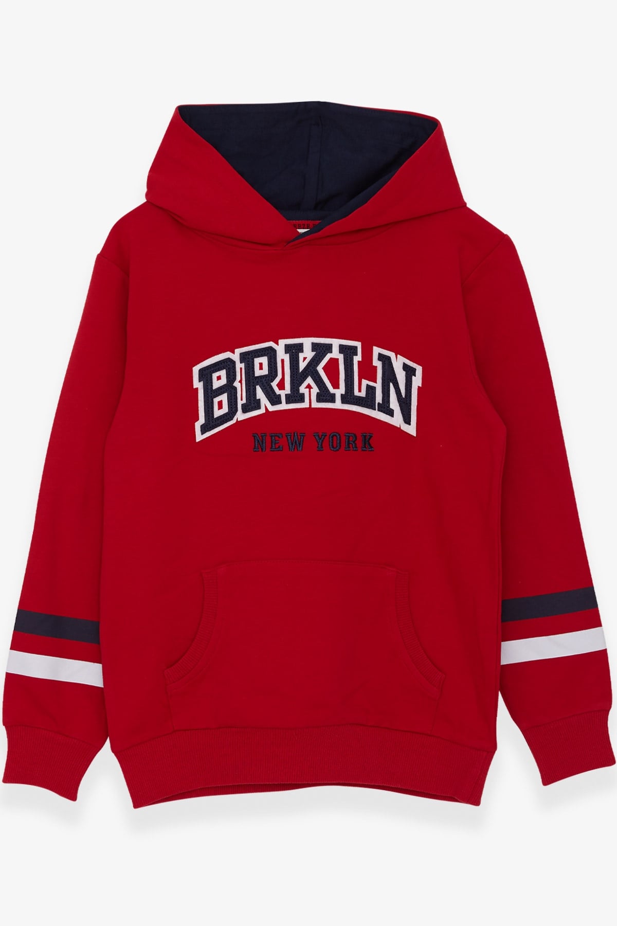 Breeze Erkek Çocuk Sweatshirt Kapüşonlu Nakışlı Kırmızı (4-8 Yaş)