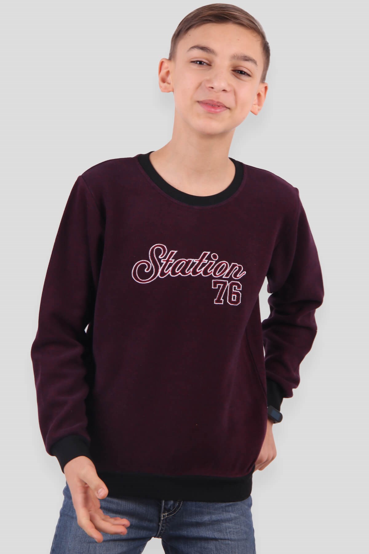 Breeze Erkek Çocuk Sweatshirt Mürdüm (5-10 Yaş)