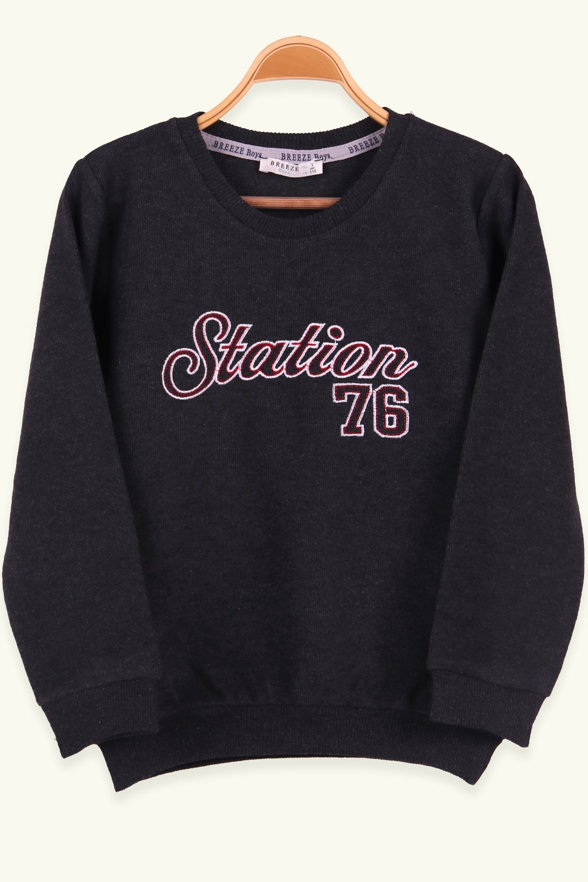 Breeze Erkek Çocuk Sweatshirt Nakışlı Antrasit (5-10 Yaş)
