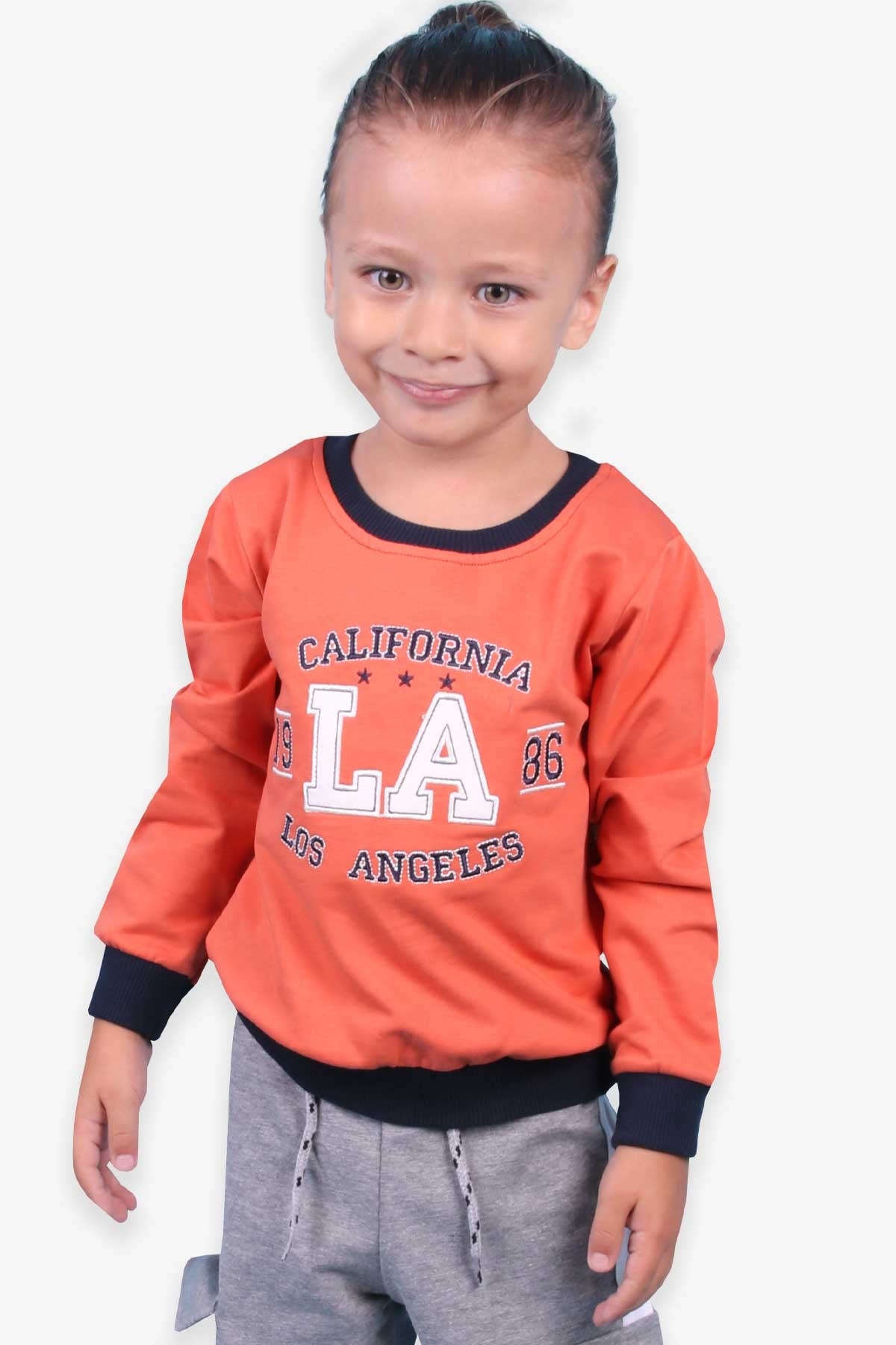 Breeze Erkek Çocuk Sweatshirt Nakışlı Turuncu (1.5-4 Yaş)