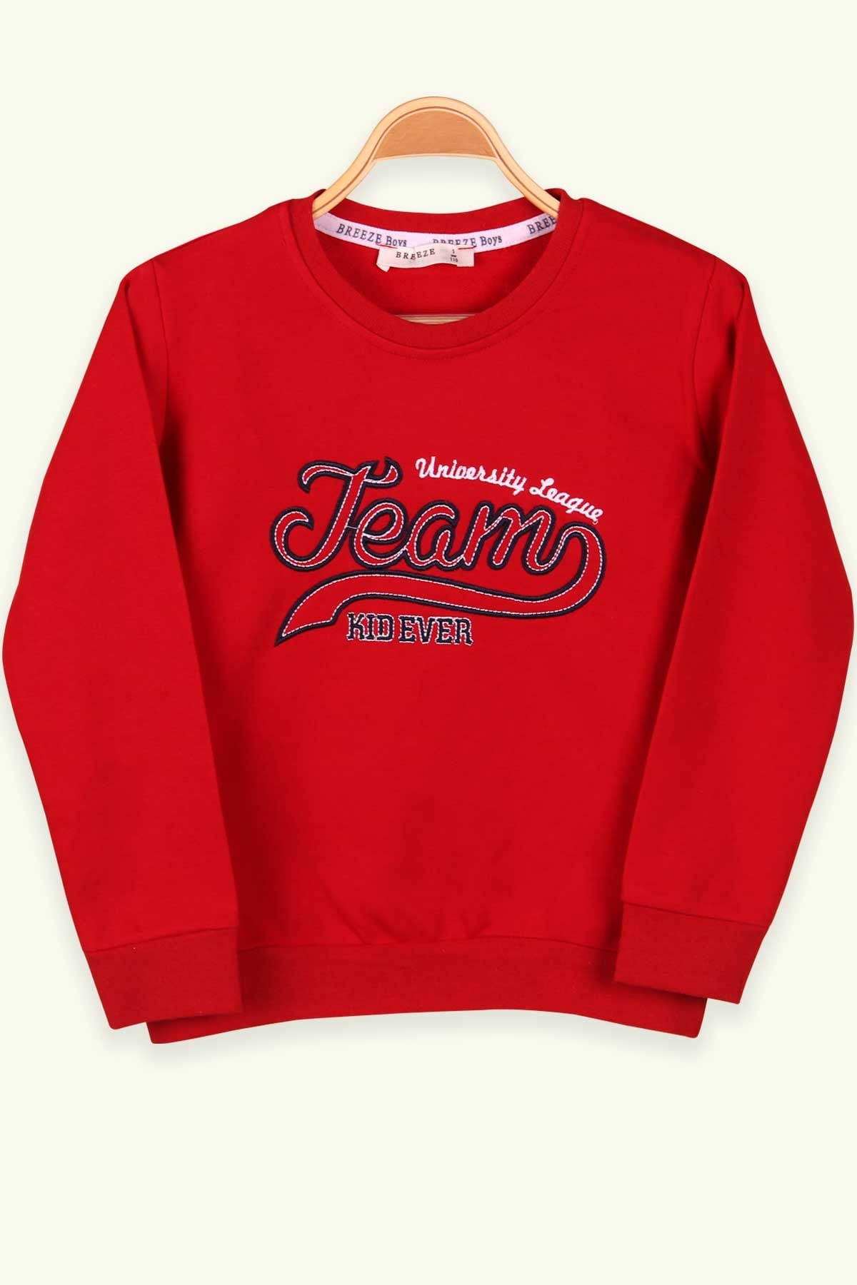 Breeze Erkek Çocuk Sweatshirt Nakışlı Kırmızı (5-9 Yaş)