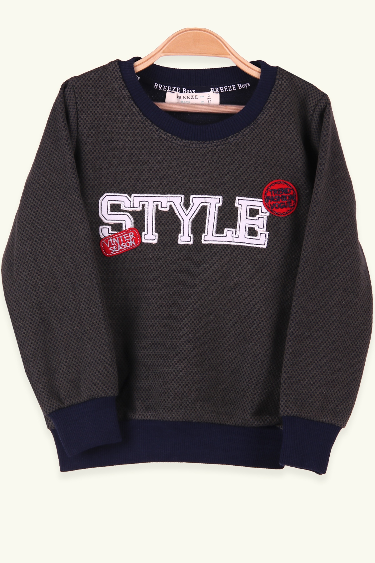 Breeze Erkek Çocuk Sweatshirt Nakışlı Haki Yeşil (2-6 Yaş)