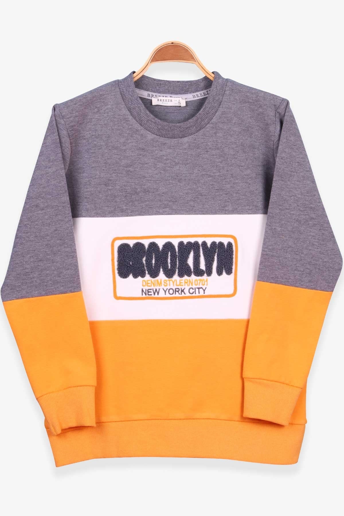 Breeze Erkek Çocuk Sweatshirt Süzene Nakışlı Gri (8-14 Yaş)