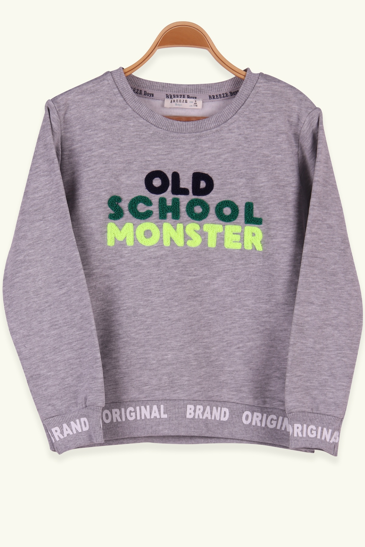 Breeze Erkek Çocuk Sweatshirt Süzine Nakış Gri (6-10 Yaş)