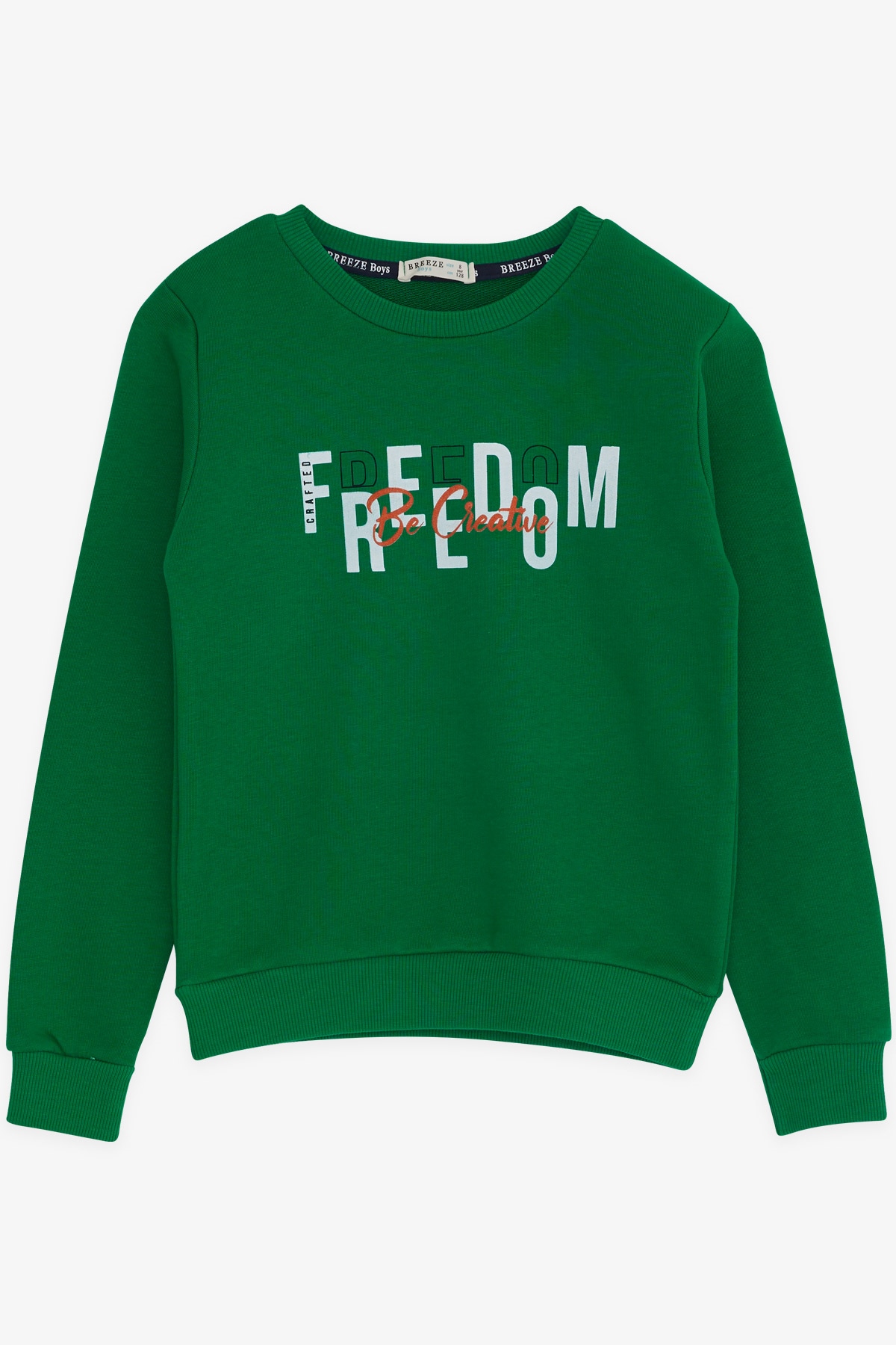Breeze Erkek Çocuk Sweatshirt Yazı Baslılı Yeşil (8-14 Yaş)