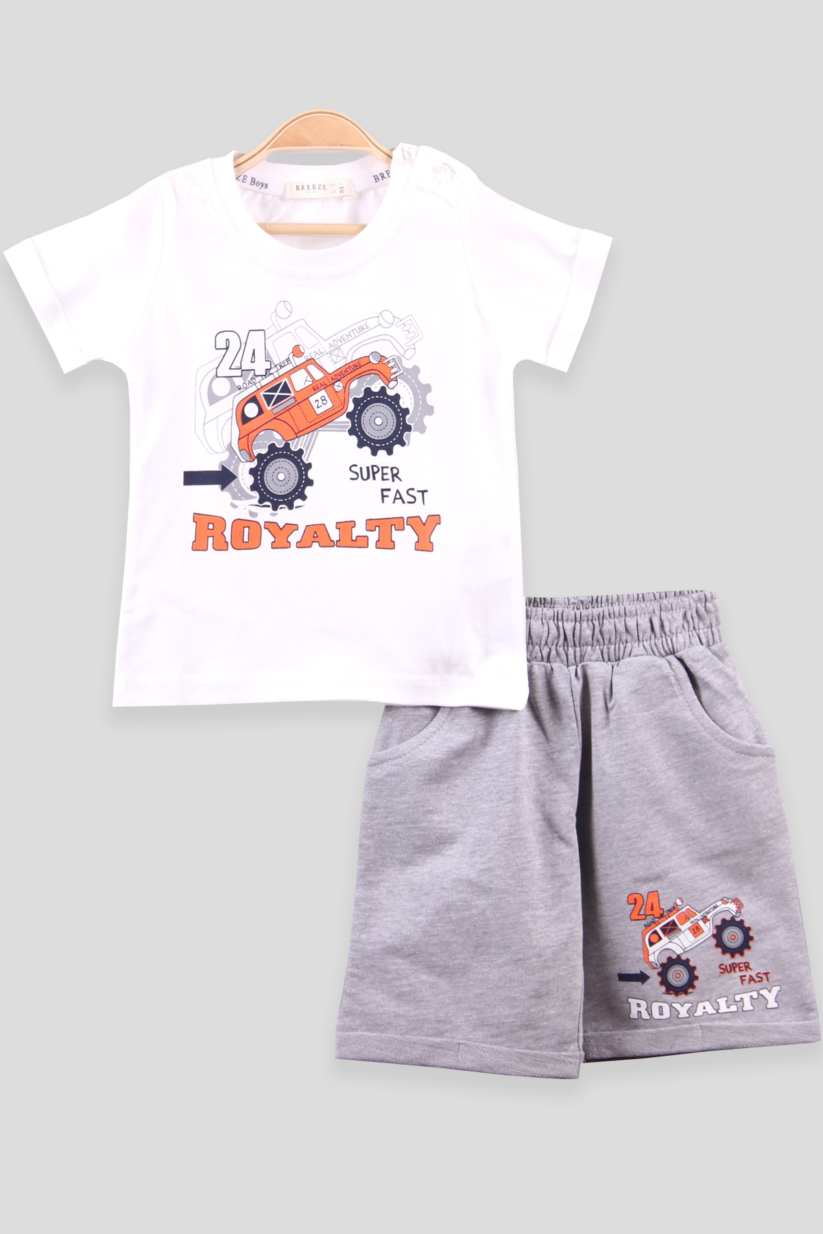 Breeze Erkek Çocuk Takım Jeep Baskılı Krem (1-4 Yaş)