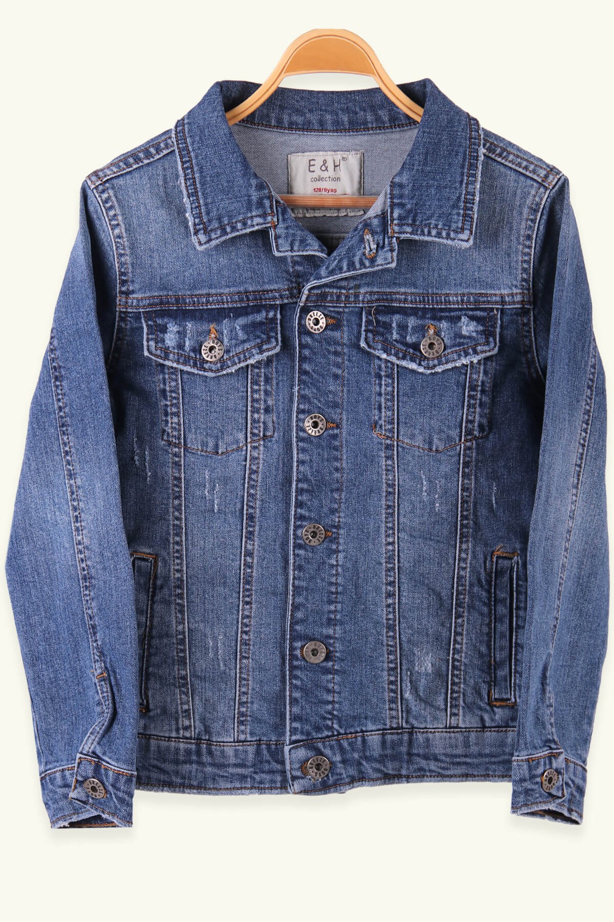 Breeze Erkek Çocuk Taşlanmış Ceket Denim Mavi (3-14 Yaş)