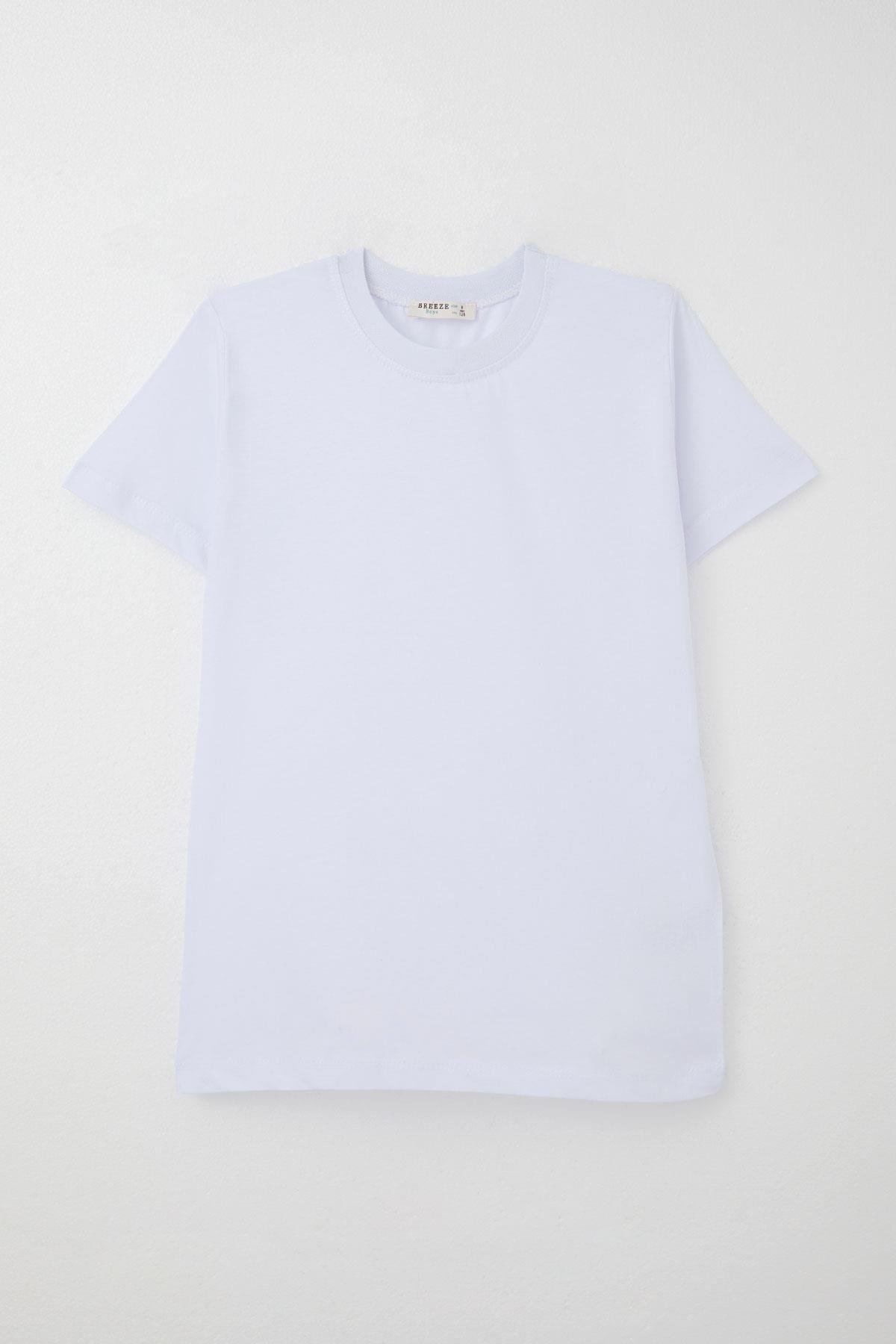 Breeze Erkek Çocuk Tişört Basic Beyaz (4-14 Yaş)