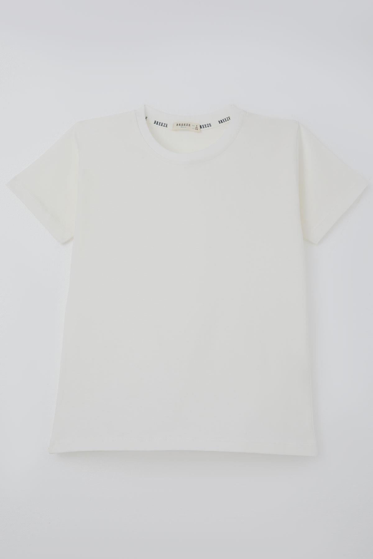 Breeze Erkek Çocuk Tişört Basic Ekru (4-8 Yaş)