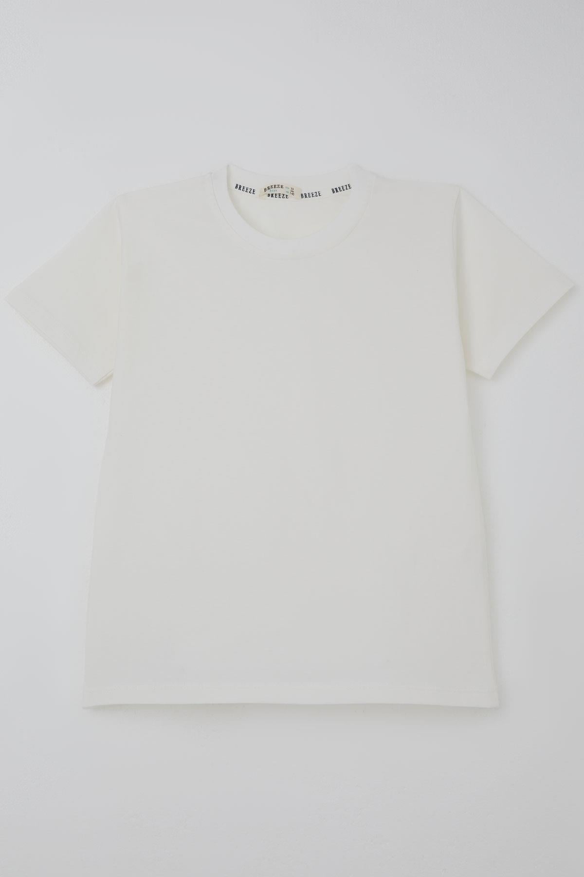 Breeze Erkek Çocuk Tişört Basic Ekru (9-14 Yaş)