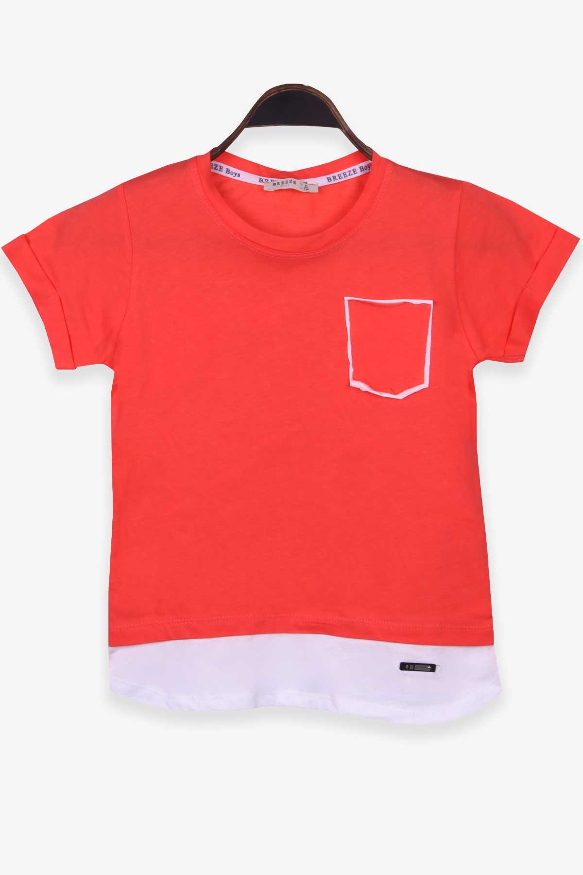 Breeze Erkek Çocuk Tişört Basic Mercan (8-12 Yaş)