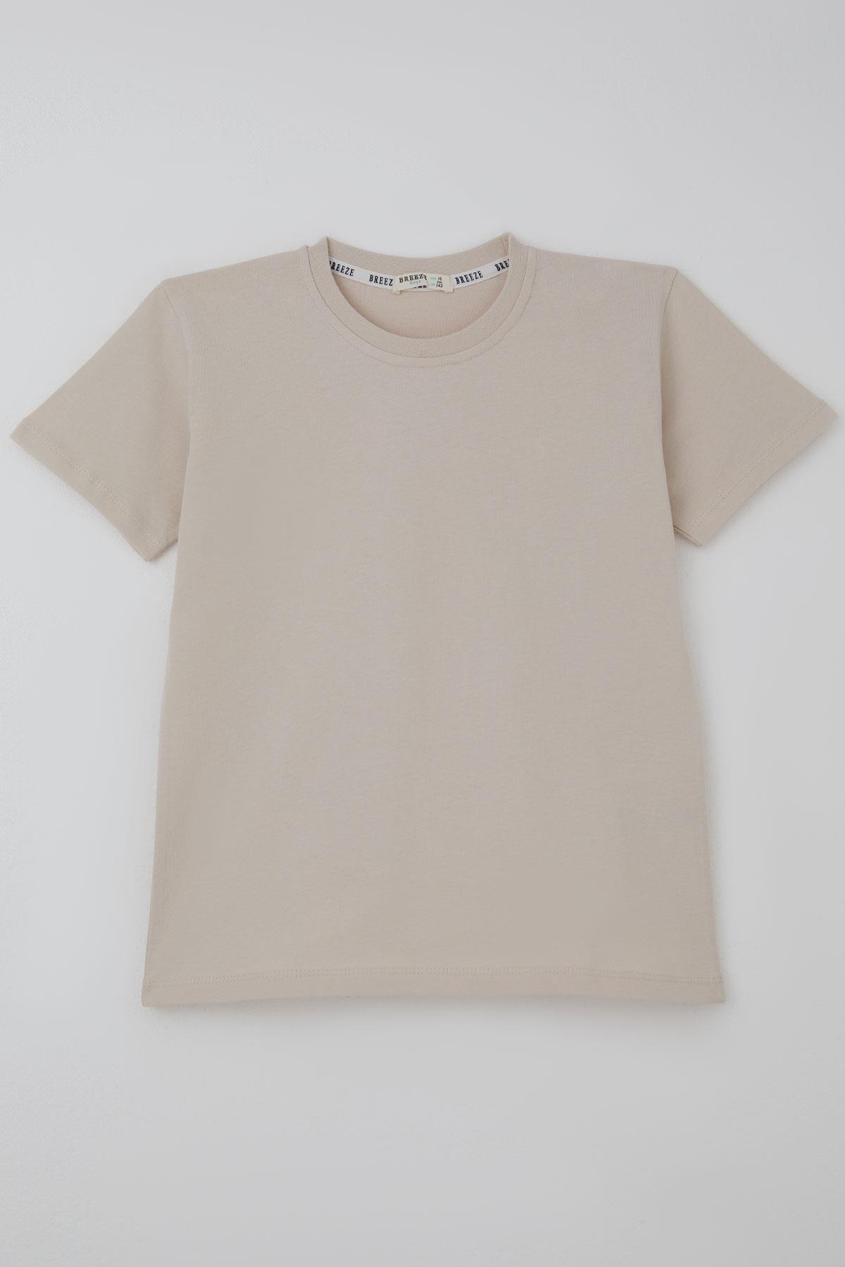 Breeze Erkek Çocuk Tişört Basic Taş (9-14 Yaş)