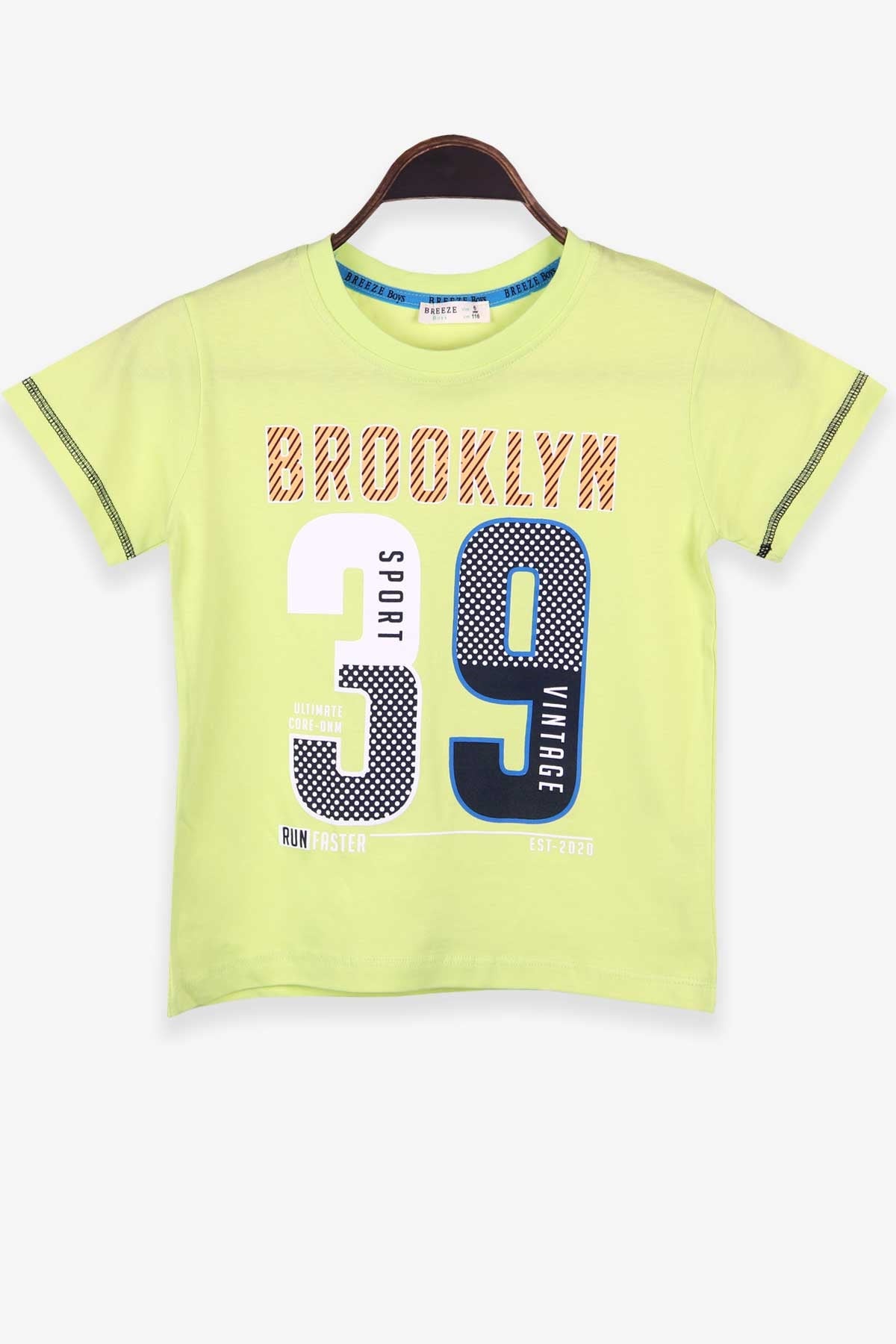 Breeze Erkek Çocuk Tişört Baskılı Fıstık Yeşili (6-12 Yaş)