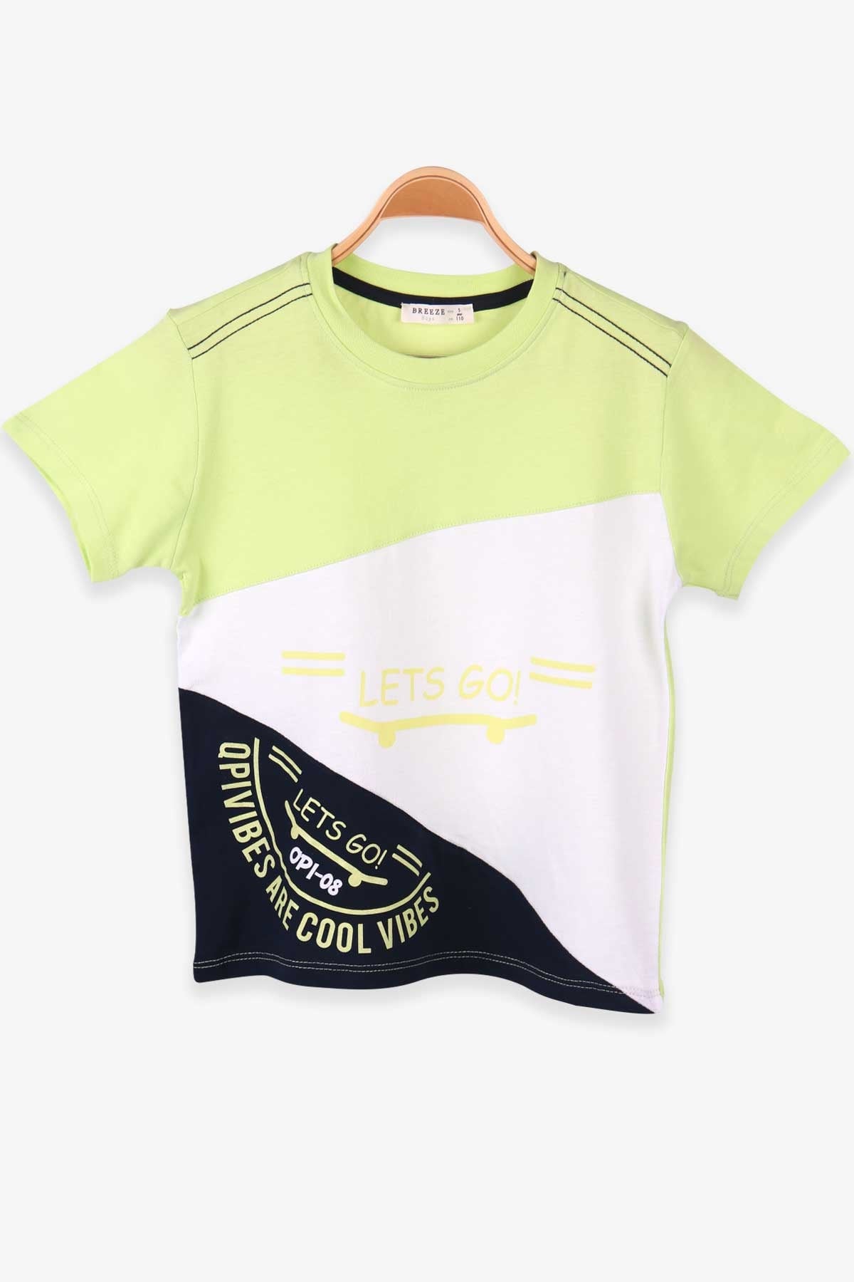 Breeze Erkek Çocuk Tişört Baskılı Fıstık Yeşili (5-10 Yaş)